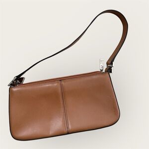 Vintage Jeanne Lottie baguette-style brown leather shoulder bag 90s style